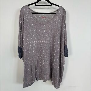 Pete & Greta by Johnny Was Linen Patterned Oversized Top Size S